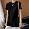 Diseño de cuello semialto, manga corta de longitud media para mujer, con costura central en la espalda, corte 3D para cubrir las caderas y hacerte lucir más delgada, versátil para ir al trabajo en primavera y otoño