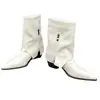 Botines de Moda Nuevos Otoño/Invierno 2026 con Punta Fina, Hebilla y Tacón Grueso, Elegantes Botas Blancas de Moda