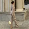 Corea del Sur Dongdaemun Elegante Ajustado Sexy Figura Corto Manga Larga Con Capucha Cárdigan Micro-pantalones de Chándal Conjunto de Punto Mujer