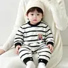 Body Rayado para Bebé 2026 Nueva Ropa Infantil Versátil ins Lindo Osito Mameluco de Manga Larga Pelele de Bebé Moderno