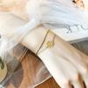 Pulsera de Doble Capa Diseño de Nicho Ins No se Desvanece Joyería de Mano para Mujer Celebridad de Internet Chica Retro Acero de Titanio Pulsera de Doble Felicidad