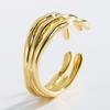Anillo de moda transfronterizo de personalidad geométrica de amor en forma de gota de aceite para Europa y Estados Unidos, anillo de cobre chapado en oro con microincrustaciones de circonitas, joyería