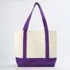 Bolsa de Lona Ecológica para Presente com Alças Reforçadas Personalizadas, Bolsa de Ombro de Lona Grande Capacidade para Compras com Impressão de Logo Personalizado