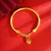 Pulsera Tradicional de Campana de Palacio con Diseño de Bola Bordada, Estilo Chino de Moda para Mujer, Pulsera Chapada en Oro, Estilo Chino Exquisito, Mismo Modelo que en Xiaohongshu