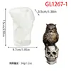 Molde de silicone de caveira de coruja 3D, Vela perfumada de Halloween, Ornamento de gesso, Molde de silicone DIY