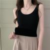 Camisola gruesa con forro polar para mujer, ropa interior de otoño e invierno con almohadilla para el pecho, cálida, combinable, sin mangas.