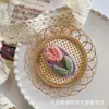 Pasador de Ganchillo de Lana Hecho a Mano DIY Orejas de Conejo Lindas Pasador Estéreo de Hierba Flor Pasador BB de Lana Hecho a Mano