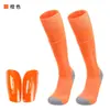 Calcetines de Fútbol con Bolsillos para Espinilleras, Juego de Dos Piezas, Suela de Toalla Engrosada, Calcetines Deportivos Antideslizantes con Cubiertas Integradas para Espinilleras, Calcetines Largos de Tubo