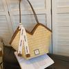 Bolsa Tote de Grande Capacidade para Mulheres 2025 Nova Tendência Retrô Bolsa Satchel Bolsa de Palha Bolsa de Ombro Versátil Bolsa Tecida Bolsa para o Dia a Dia