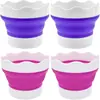 Lavador de Plumas Plegable Cubo Retráctil de Silicona Portátil Pequeño Lavador de Plumas para Niños Cubo Lavador Multifuncional para Plumas de Arte