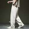 Pantalones Casuales de Lino Lyocell de Tacto Frío Nuevos de Verano para Hombre, Estilo Japonés de Moda Versátiles Holgados Rectos Deportivos