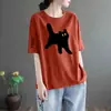 Comercio Exterior Transfronterizo Último Stock Camiseta para Mujer Talla Grande Manga Corta Holgada Cuello Redondo Niñas Gorditas Top Adelgazante de Gama Alta ins
