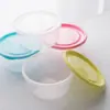 Recipiente redondo de plástico para armazenamento de alimentos, caixa transparente para armazenamento de alimentos na geladeira, PP selado, seguro para micro-ondas e resistente ao calor