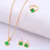 Cdd Conjunto de Tres Piezas de Trébol de Cuatro Hojas Moda Collar Pulsera Pulsera Amazon Aliexpress Fuente Caliente de Internet Fábrica