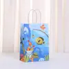 Bolsa de Tote de Pesca de Dibujos Animados Bolsa de Regalo Impresa Bolsa de Papel Kraft al por Mayor Bolsa de Compras para Centro Comercial Bolsa para Llevar