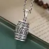 Estilo Étnico Chiba Prata Tailandesa Artesanato Retrô Rotativo Personalidade Seis Caracteres Mutante Caixa Gawu Pingente Versátil para Homens e Mulheres
