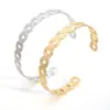 Pulsera entrelazada de mariposa estilo francés, apertura ajustable, acero inoxidable 304, electrochapado al vacío con oro de 18 quilates, disponible para pedidos pequeños al por mayor