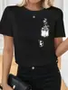 Estación Independiente Tamaño Europeo Transfronterizo Algodón t Verano Venta Caliente Nuevo Retro Estampado Floral Cuello Redondo Manga Corta Camiseta de Exportación