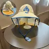 Sombrero protector solar para niños, sombrilla de verano, anti-UV, chal, sombrero protector de cuello, lindo sombrero de copa vacío con aleros grandes para bebés, niños y niñas.