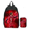 Cristiano Ronaldo Cr7 Estrella del Fútbol Nueva Mochila Escolar para Niños Mochila Juvenil para Hombres y Mujeres Mochila Personalizada DIY
