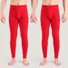 Calentadores largos para hombre de color liso sin bolitas cintura alta otoño Calentadores largos ropa interior para hombre leggings