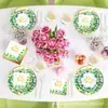 Mm146 Hola Bebé Bronceado Eucalipto Mesa de Cumpleaños para Bebé 8 Personas Set de 4 Piezas Plato de Papel Servilleta de Papel Vaso de Papel