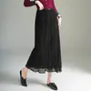 Elegante Falda de Encaje Calada para Mujer, Nueva Otoño/Invierno 2026, Falda de Cintura Alta Adelgazante Línea A, Falda de Longitud Media Moda y Sencilla