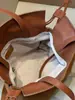 Bolsa tote de couro bovino genuíno de camada superior para mulheres, bolsa de ombro e transversal de grande capacidade para o dia a dia, bolsa tipo balde versátil de uso duplo