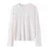 Nuevo Estilo Primavera y Otoño 2026 Suéter de Punto 100% Lana Fina Manga Larga para Mujer Color Sólido Holgado Jersey Camiseta Base Superior