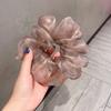 Nuevo anillo grande de organza con forma de platillo, anillo para el cabello, anillo de salchicha gruesa, hilo perlado, accesorios para el cabello estilo coreano, accesorios para el cabello