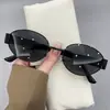 Gafas de Sol para Mujer con Montura Ovalada Metálica Retro Sentido Avanzado Nuevas Europeas y Americanas Gafas de Sol para Sesión de Fotos de Celebridades Cibernéticas del Arco del Triunfo