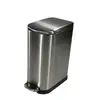 Bote de basura en forma de U de 10L con pedal para Cocina, Baño, Sala de Estar del Hogar, Bote de basura silencioso de Acero Inoxidable