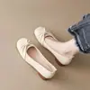 Zapatos Mary Jane Beige con Lazo para Mujer, Nuevo Estilo Otoño 2026, Zapatos de Cuero Slip-On de Suela Blanda, Modernos