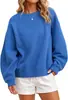 Sudadera con capucha holgada de color liso, versátil, cuello redondo, estilo nuevo para mujer, otoño e invierno, transfronteriza europea y americana, 2026