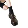 Zapatos Mary Jane Estilo Británico para Estudiantes 2025 Otoño Nuevos Mocasines que Aumentan la Altura Planos de Suela Gruesa para Mujer Zapatos Pequeños de Cuero para Mujer