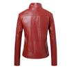 Aprobación Directa de Fábrica Otoño e Invierno Corto Ajustado Delgado Lavado Cuero PU Chaqueta de Cuero Cálida Acolchada de Algodón Ajustado Delgado Solapa