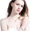Elle Mosha Jewelry - Collar con colgante de cruz de diamantes microincrustados en plata S925 para mujer, Europa y América, transfronterizo.