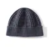 Atacado de Fábrica Caxemira Transfronteiriça Outono e Inverno Novo Estilo Gorro de Tricô Xadrez Espesso Chapéu de Tricô Quente Moda com Barra Dobrada
