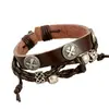Pulsera Punk de cuero genuino más vendida con recomendación caliente directa de fábrica pulsera de piel de vaca admite venta al por mayor pequeña