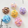 Divertida simulación multicolor bola de helado resina accesorios diy crema pegamento carcasa de teléfono móvil joyería parche decorativo al por mayor