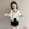 Cardigã de Malha para Meninas Outono 2026 Novo Estilo Casaco Suéter Infantil Estilo Coreano Laço Moda Versátil Blusa Tendência