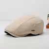 Boina Simples Estilo Coreano Chapéu Feminino Retrô Novo Estilo Britânico Boné Liso Tricotado Lã Masculino Chapéu Plano Outono Inverno Moda