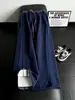Calça de moletom xadrez patchwork estilo americano para homens, nova coleção 2026, de alta qualidade, modelagem solta, perna reta, calça longa casual versátil de perna larga