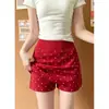Saia curta de bolinhas azuis para mulheres, novo estilo outono, saia-calça anti-exposição para mulheres baixinhas, saia justa de meio corpo com cintura alta em linha A emagrecedora