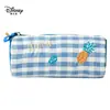 Bolsa de Papelaria Cilíndrica Disney Desenho Animado Menina Fofa Bolsa para Guardar Lápis para Alunos do Ensino Fundamental e Médio Grande Capacidade Bolsa de Lápis Xadrez
