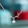 Collar Simple de Cuerno de Alce para Mujer Cadena en Forma de O Navidad Estilo Coreano Joyería Colgante Dama Taobao Nuevo Venta al por Mayor