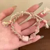 Pulseira de Corda Colorida Gatinho Cerâmico Fofo de Desenho Animado Doce Nicho Pulseira Versátil Pulseira de Moda de Alto Padrão com Temperamento para Mulheres