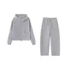 Conjunto Feminino Casual Esportivo 2026 Outono/Inverno Novo Blusão Soltinho com Capuz Saco de Suor Calça de Perna Larga Conjunto de Duas Peças