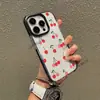 Funda de teléfono transparente dos en uno con estampado completo de cerezas para iPhone 17 Pro Max, estilo coreano, modelo para mujer, suministro para comercio exterior
