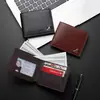Nueva cartera para hombre, estilo corto, cartera de cuero horizontal business casual para hombres jóvenes, moderna cartera de cuero suave de gran capacidad